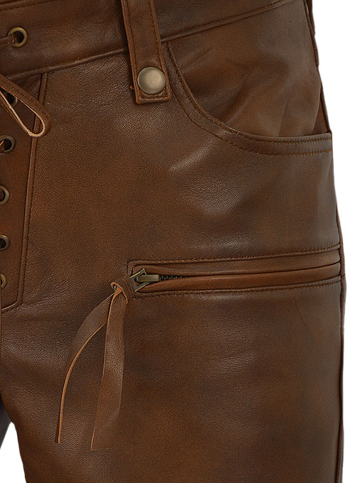 (image for) Spanish Brown Gigi Hadid Leather Pants