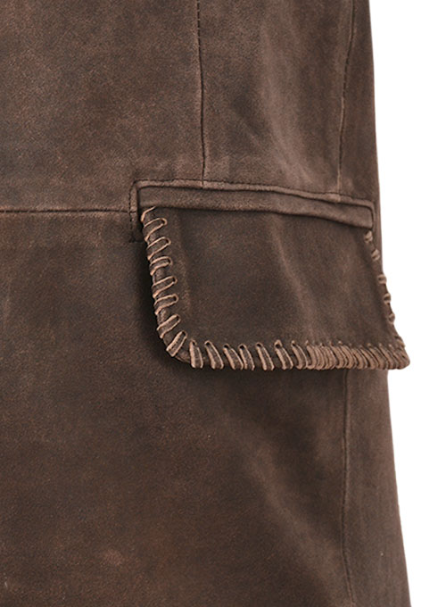 (image for) Vintage Brown Grain Medieval Leather Blazer - Click Image to Close