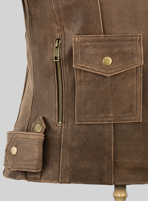 (image for) Vintage Gravel Brown Leather Jacket # 263