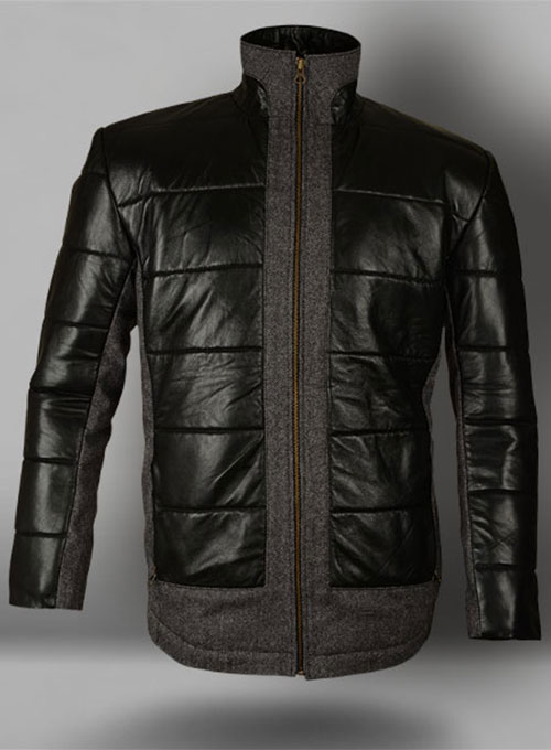 tweed and leather jacket