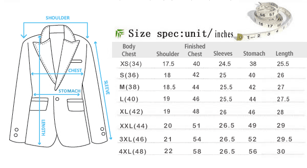 Jacket Measurements Chart